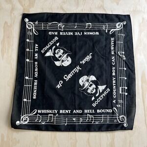 Hank Williams Jr Bocephus Bandana Unisex One Size Black Country Lyrics Music